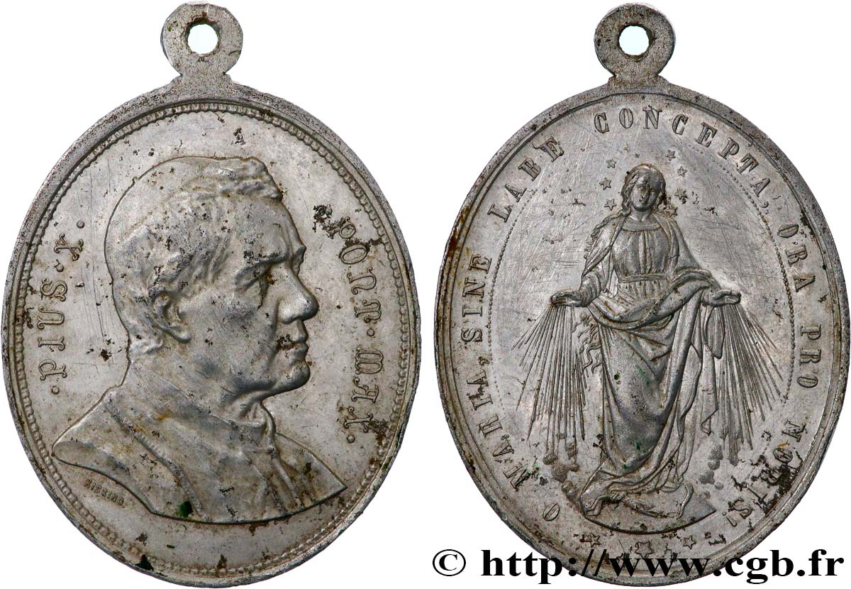 VATICAN - PIE X (Giuseppe Melchiorre Sarto) Médaille, Pie X, Regina sine labe TTB+