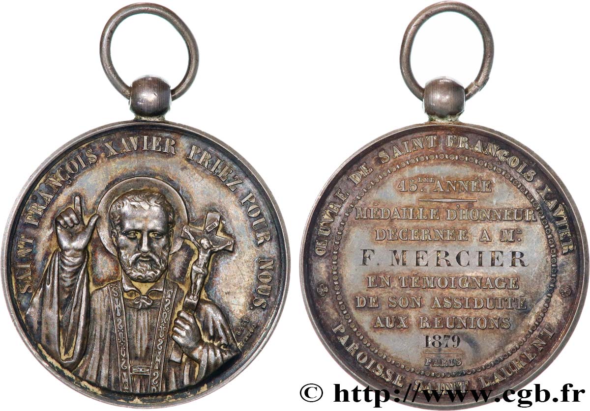 TERZA REPUBBLICA FRANCESE Médaille d’honneur, St François-Xavier q.SPL