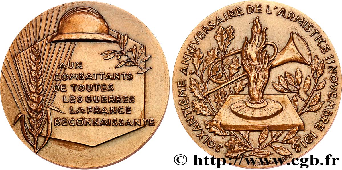 CINQUIÈME RÉPUBLIQUE Médaille, Soixantième anniversaire de l’armistice SUP