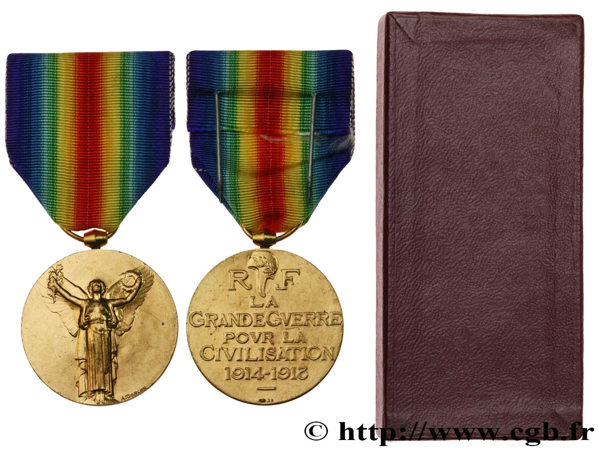 III REPUBLIC Médaille commémorative interalliée de la Victoire, Grande Guerre 1914-1918 AU