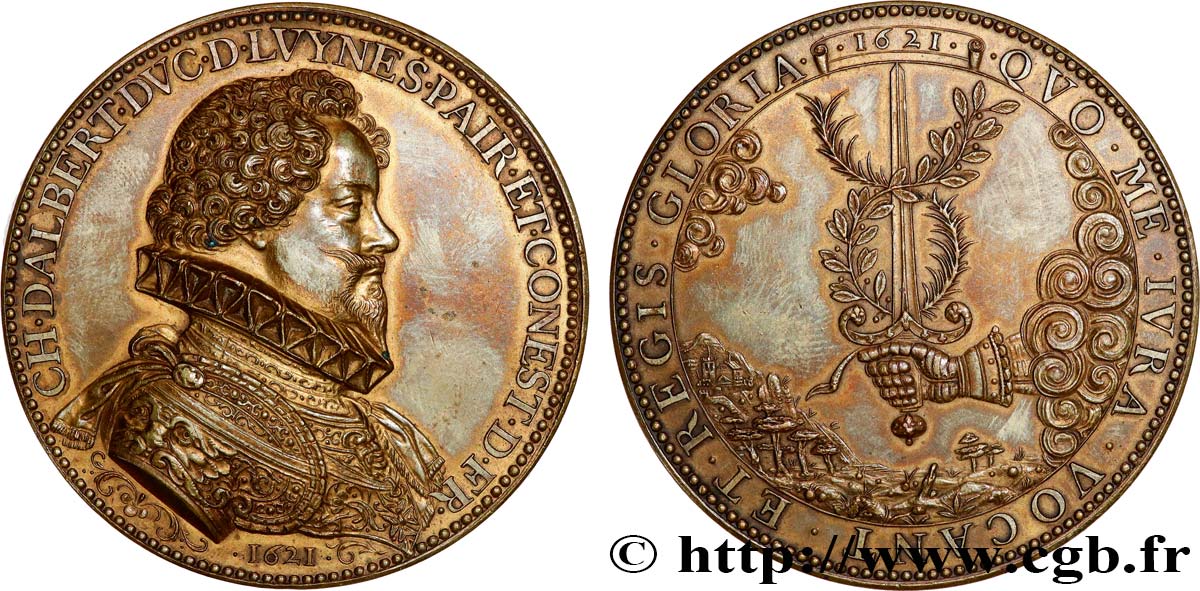 LOUIS XIII Médaille, Décès de Charles d’Albert, duc de Luynes, refrappe AU