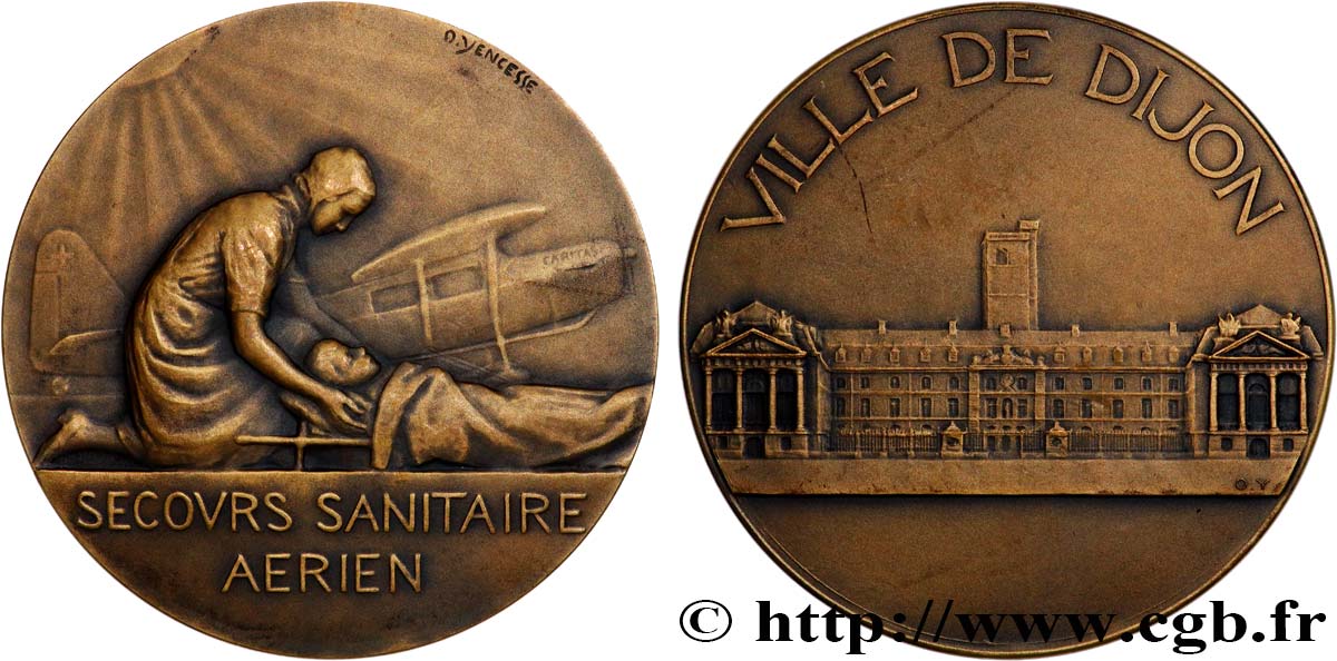 TERCERA REPUBLICA FRANCESA Médaille, Secours sanitaire aérien EBC