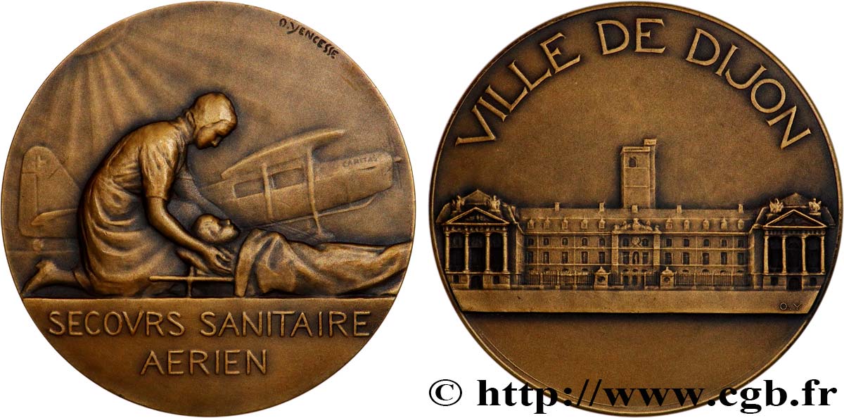 TERCERA REPUBLICA FRANCESA Médaille, Secours sanitaire aérien EBC