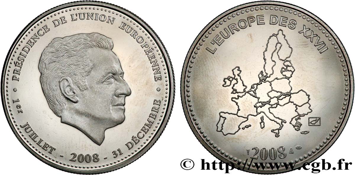 QUINTA REPUBLICA FRANCESA Médaille, Présidence de l’Union Européenne EBC
