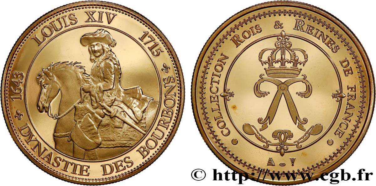 COLLECTION ROIS & REINES DE FRANCE Médaille, Louis XIV SPL