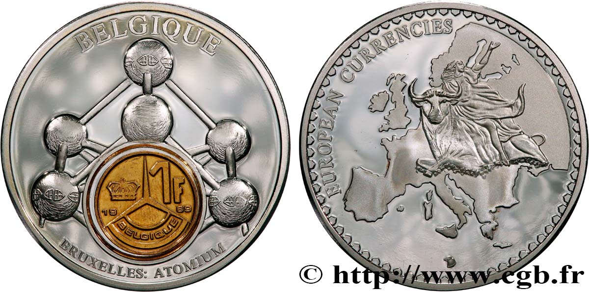 EUROPE Médaille, European Currencies, Belgique SUP