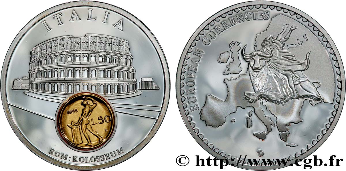 EUROPE Médaille, European Currencies, Italie SUP