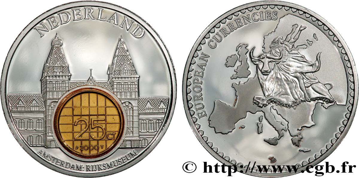 EUROPE Médaille, European Currencies, Pays-Bas SUP