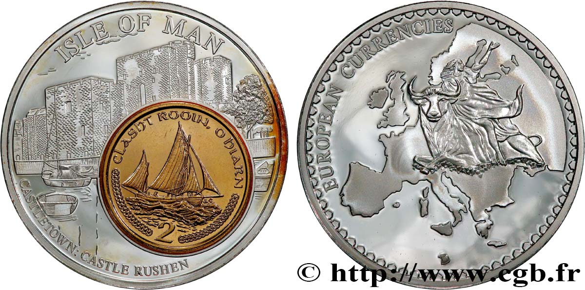 EUROPE Médaille, European Currencies, Ile de Man SUP