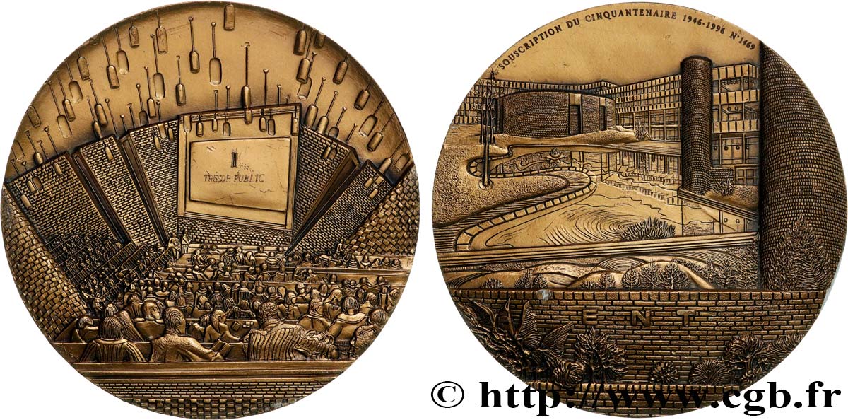 CINQUIÈME RÉPUBLIQUE Médaille, Trésor Public, Souscription du cinquantenaire SUP