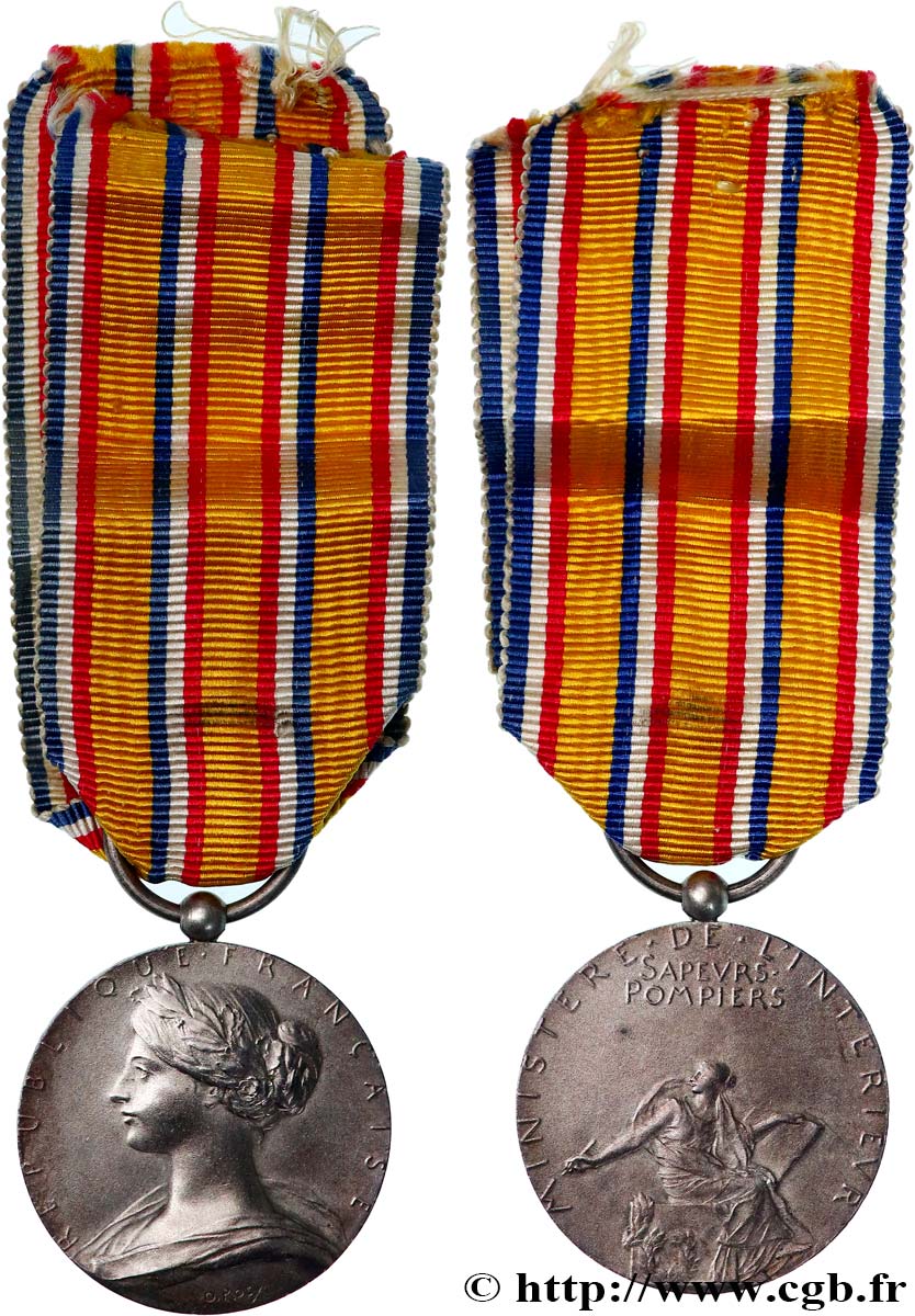 TROISIÈME RÉPUBLIQUE Médaille, Sapeurs-pompiers TTB