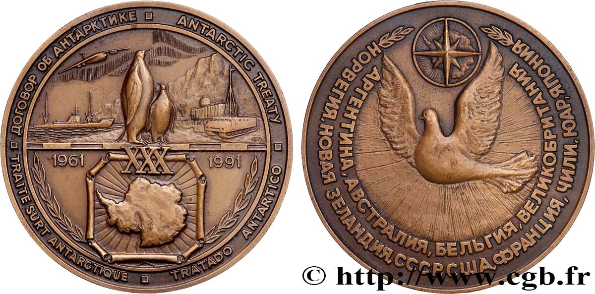 ANTARCTIQUE Médaille, 30e anniversaire du traité sur l Antarctique SUP