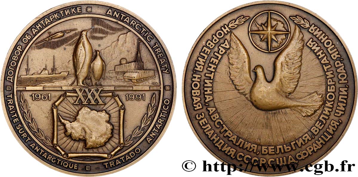 ANTARCTIC Médaille, 30e anniversaire du traité sur l&nbsp;Antarctique AU