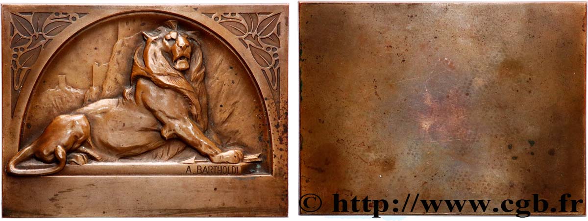 ART, PAINTING AND SCULPTURE Plaque, Lion de Belfort par Auguste Bartholdi XF