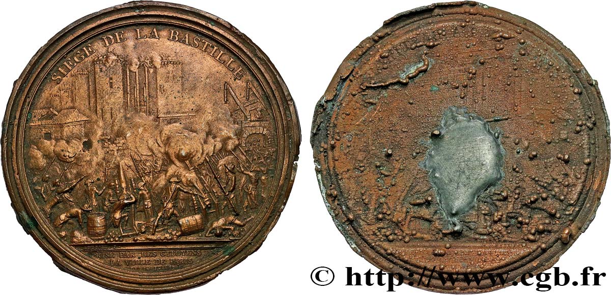 LOUIS XVI Médaille uniface, Siège de la Bastille TTB