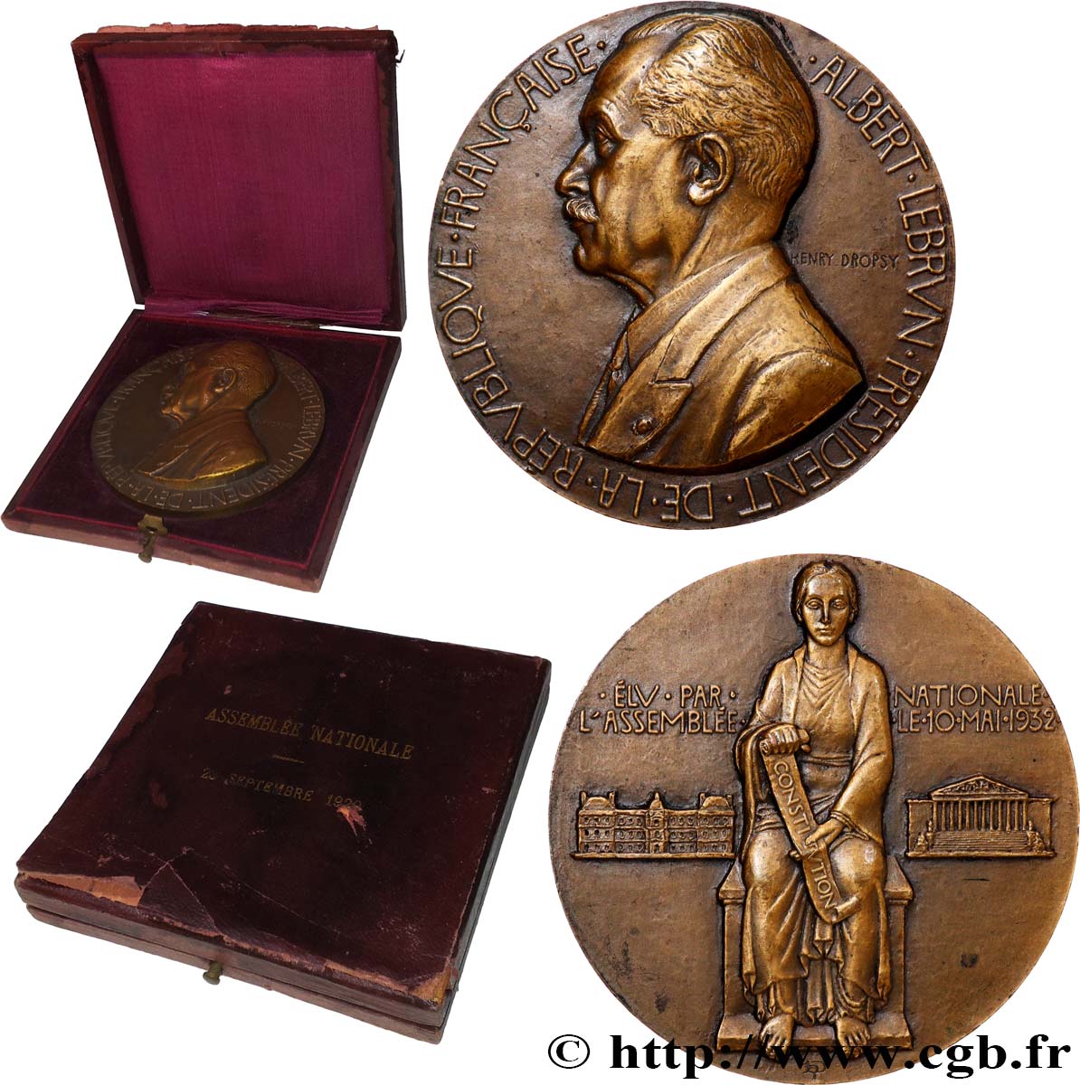DRITTE FRANZOSISCHE REPUBLIK Médaille, Élection d’Albert Lebrun fVZ