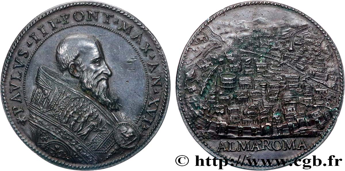 PAPAL STATES - PAUL III (Alexandre Farnèse) Médaille, Alma Roma q.SPL