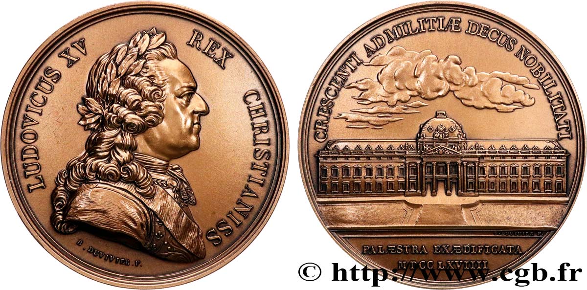LOUIS XV THE BELOVED Médaille, École supérieure de Guerre, refrappe AU