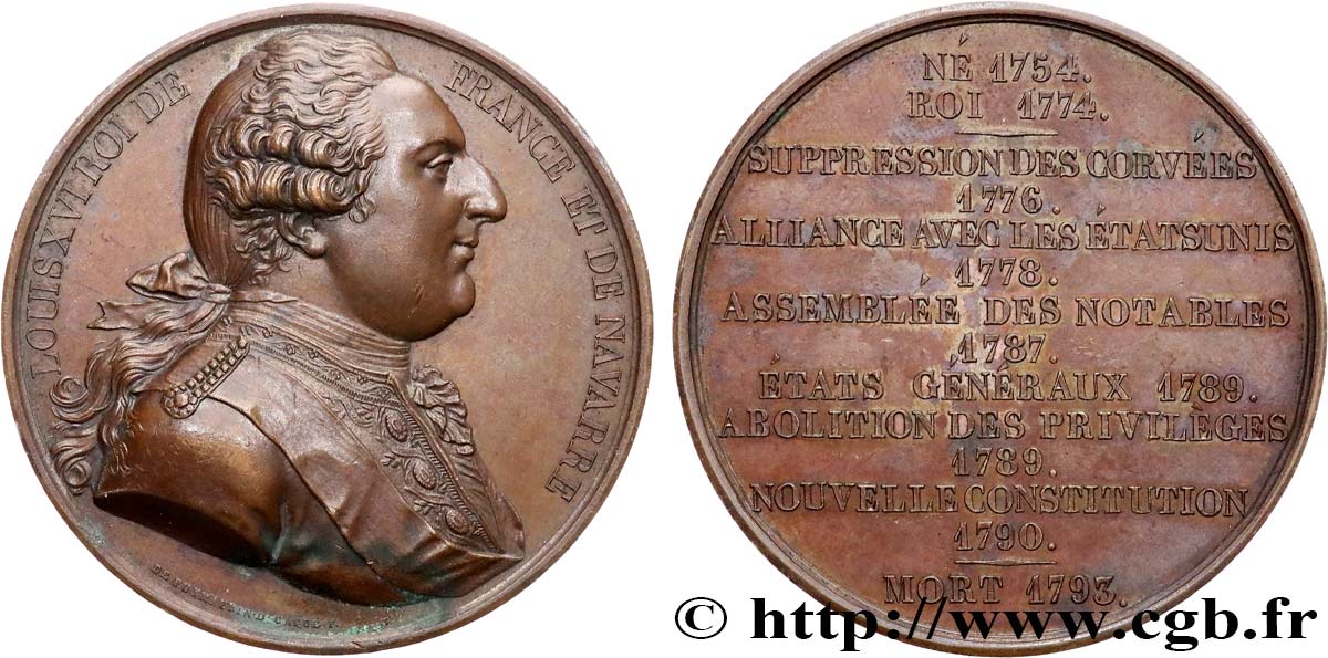 LOUIS XVI Médaille, Louis XVI TTB+/SUP