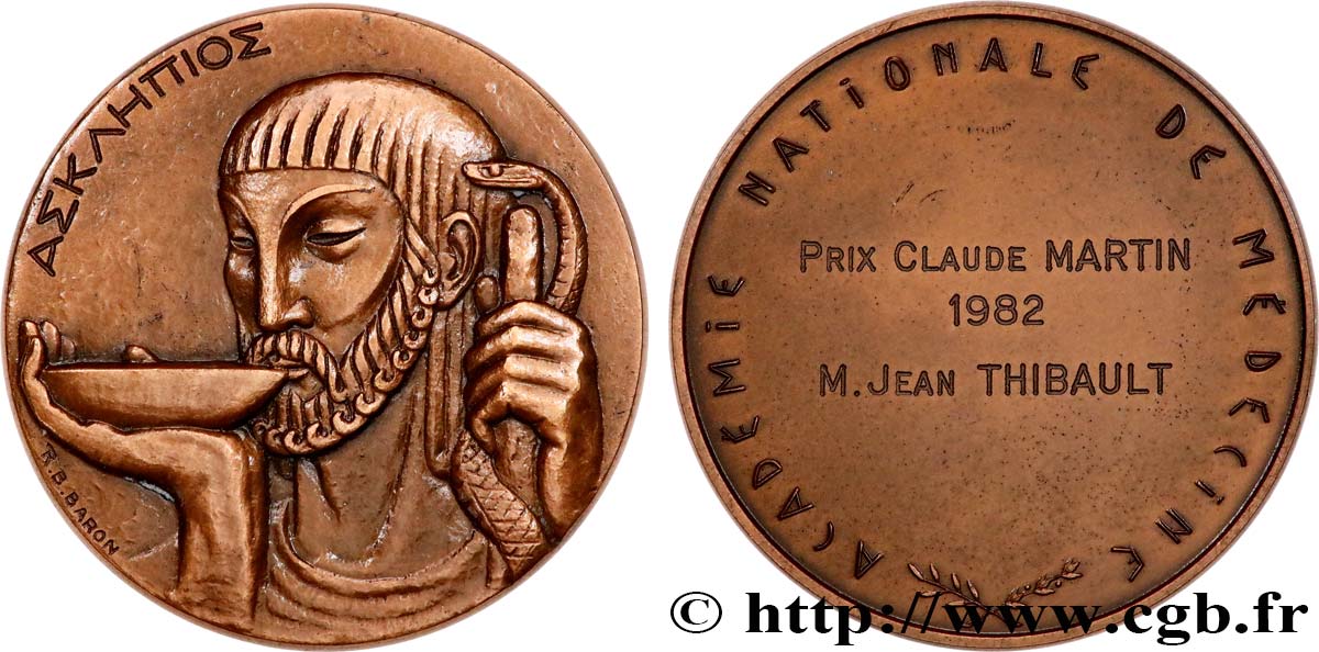 SCIENCES & SCIENTIFIQUES Médaille, Académie nationale de Médecine, Prix Claude Martin AU