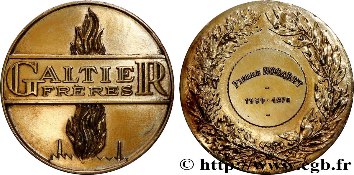 CINQUIÈME RÉPUBLIQUE Médaille, Galtier frères, Pierre Nogaret TTB
