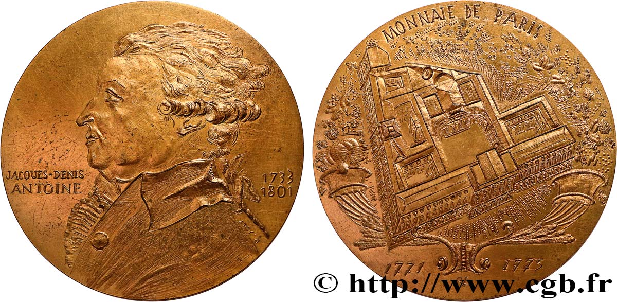 BUILDINGS AND HISTORY Médaille, Jacques-Denis Antoine et la Monnaie de Paris VZ