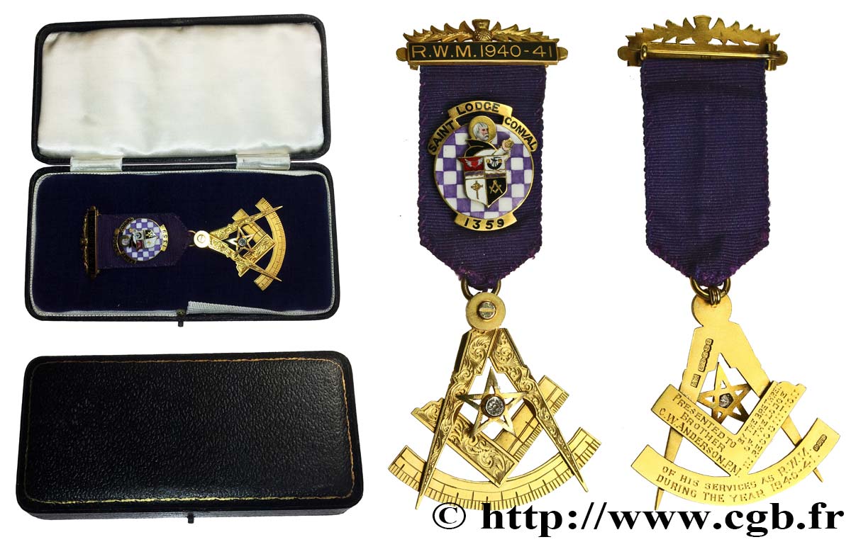 FREEMASONRY Médaille, Saint Lodge Conval AU