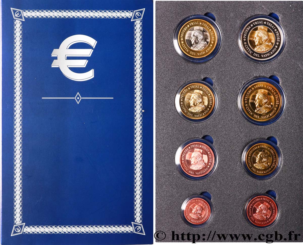 EUROPA Série de 8 médailles, Essai Euros Vatican MS