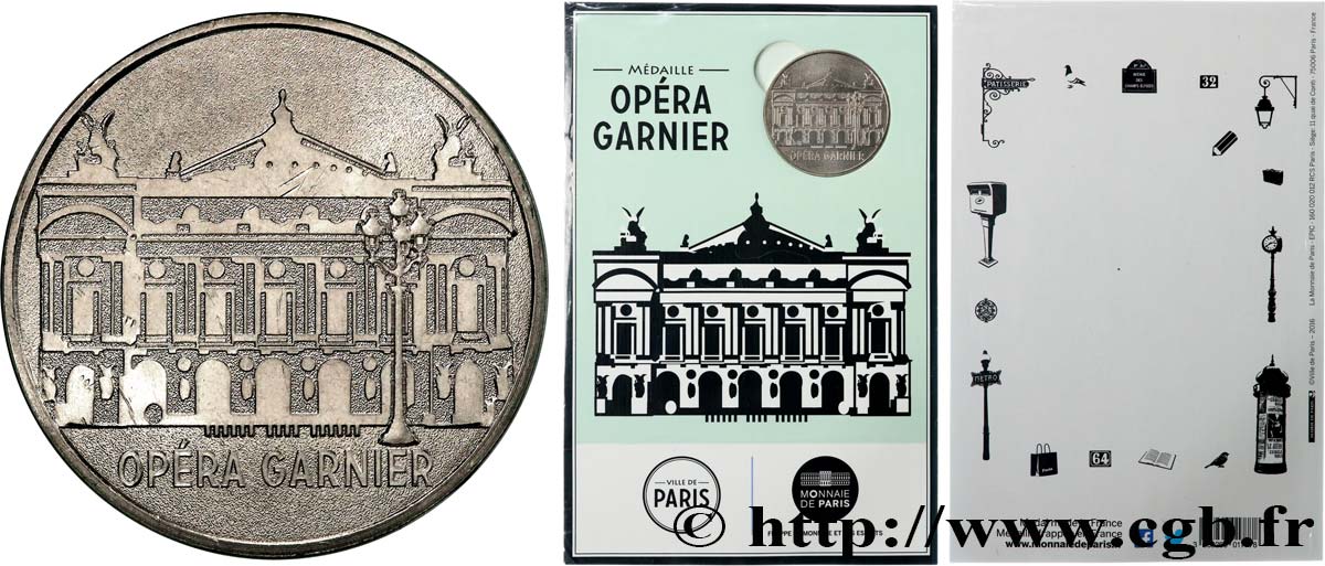 MÉDAILLES TOURISTIQUES Médaille touristique, Cartelette de Paris, Opéra Garnier VZ