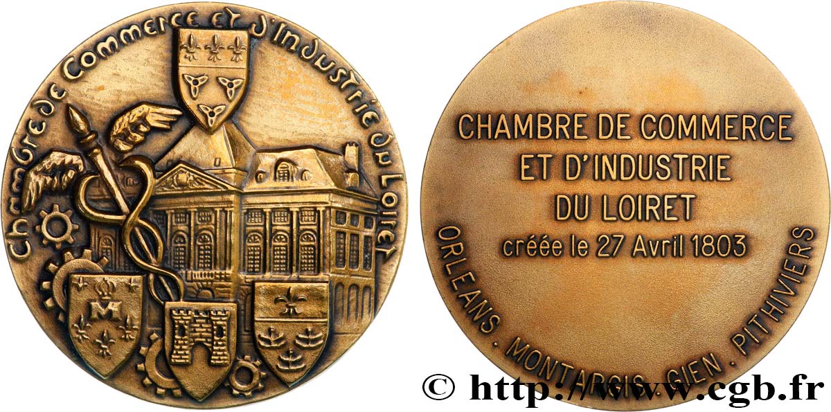 CHAMBRES DE COMMERCE Médaille, Chambre de commerce et d’industrie du Loiret q.SPL