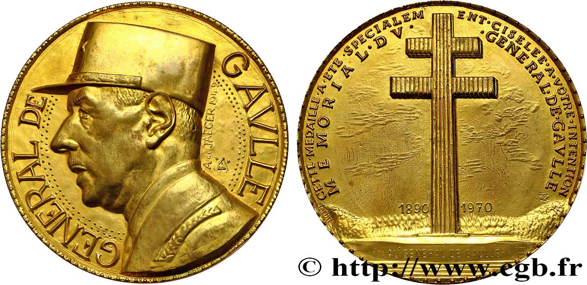 V REPUBLIC Médaille, Commémoration du mémorial du Général de Gaulle AU