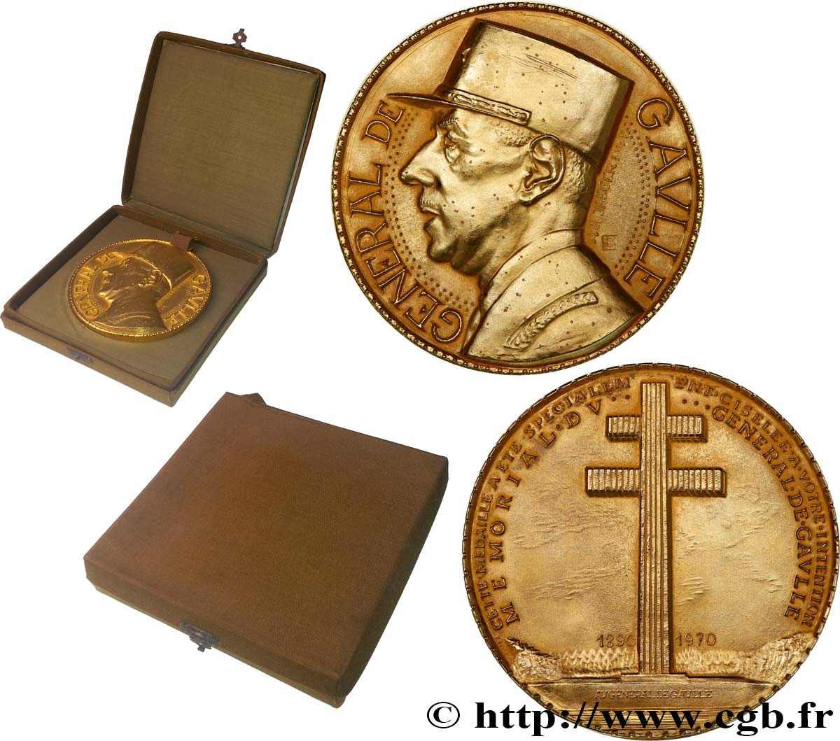 QUINTA REPUBLICA FRANCESA Médaille, Commémoration du mémorial du Général de Gaulle EBC