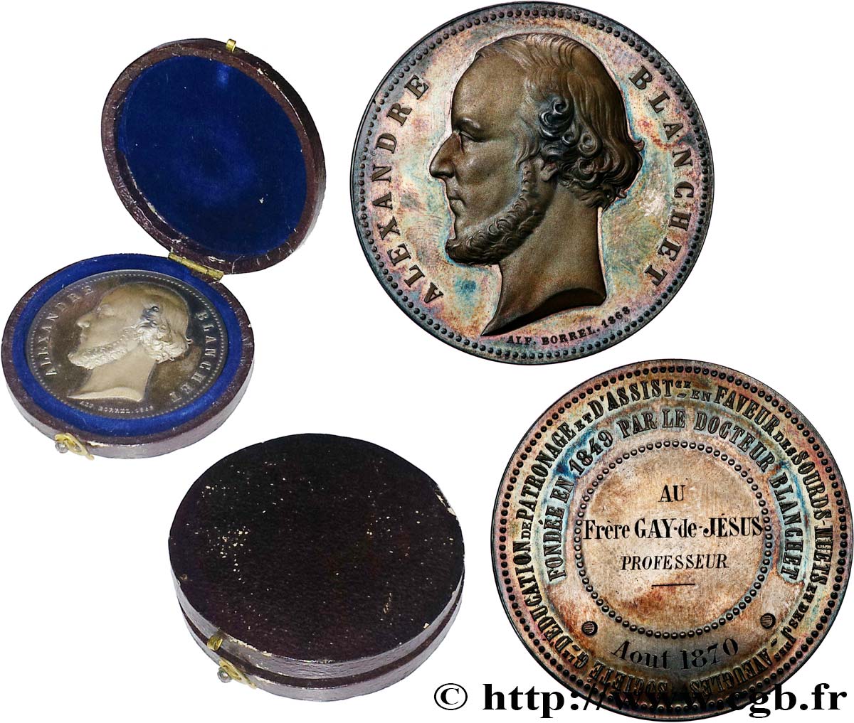 III REPUBLIC Médaille, Alexandre Blanchet, Société générale d’éducation de patronage et d’assistance MS