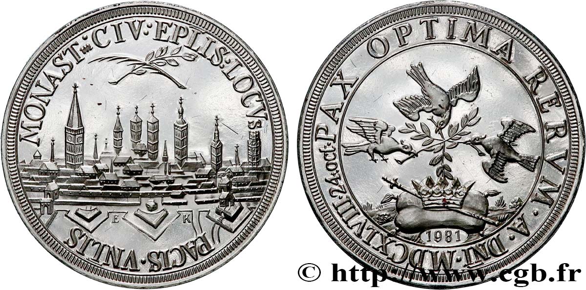 ALEMANIA Médaille, Reproduction du Friedenstaler EBC