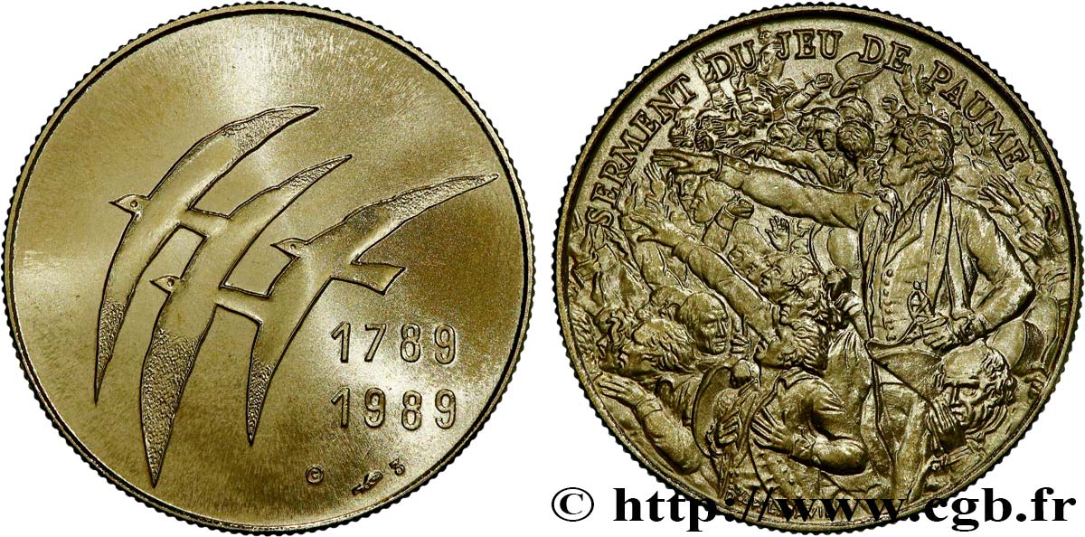 FUNFTE FRANZOSISCHE REPUBLIK Médaille, Bicentenaire de la Révolution Française BU