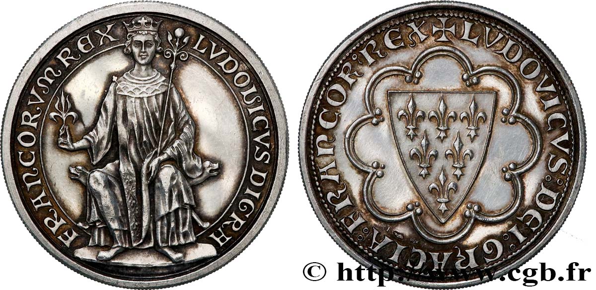 LOUIS IX DIT  SAINT LOUIS  Médaille, reproduction de sceau SUP