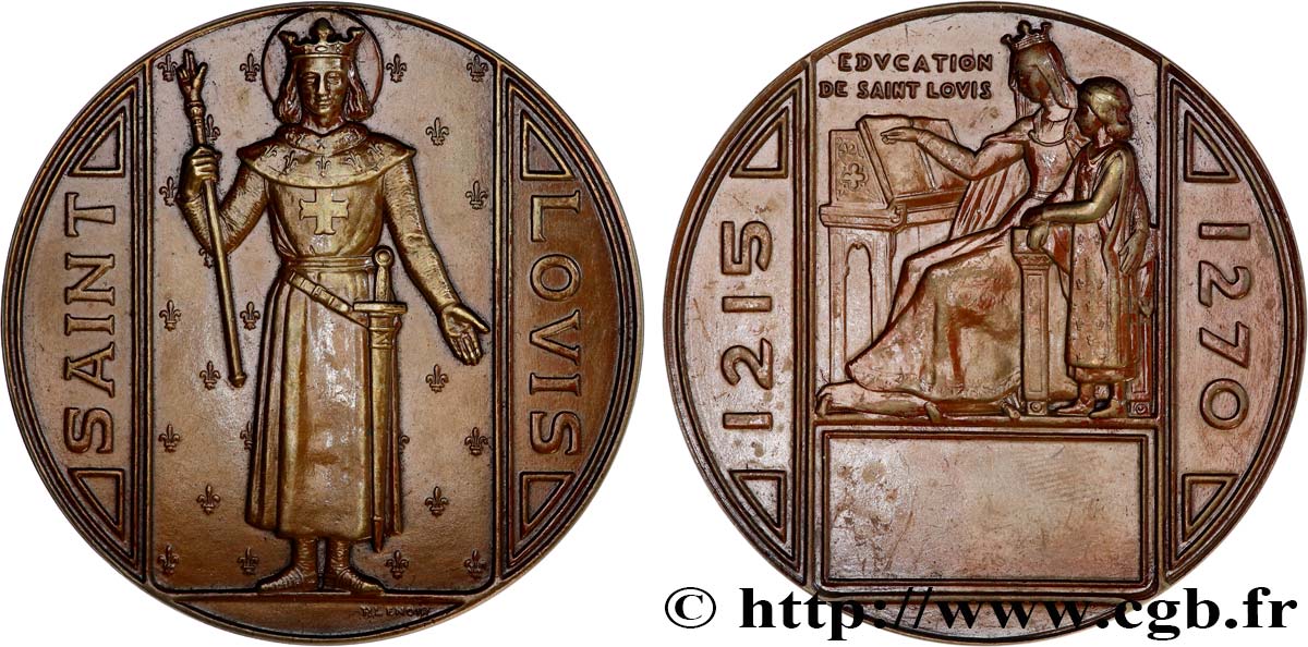 LOUIS IX DIT  SAINT LOUIS  Médaille de récompense, Éducation de Saint Louis TTB+