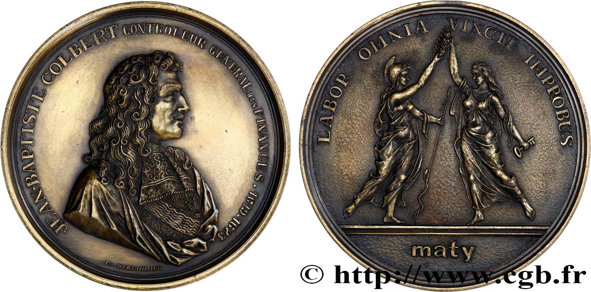 LOUIS XIV LE GRAND OU LE ROI SOLEIL Médaille, Jean-Baptiste Colbert TTB+