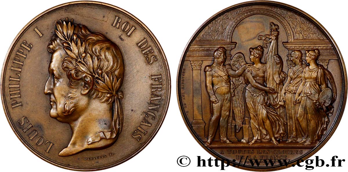 LOUIS-PHILIPPE I Médaille, Inauguration du musée de Versaille, refrappe AU