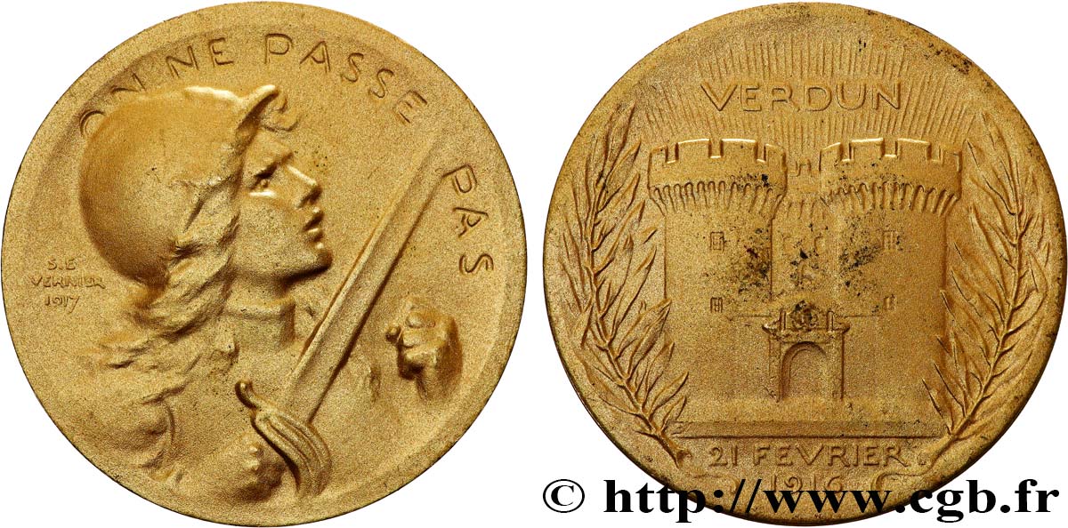 III REPUBLIC Médaille commémorative de la bataille de Verdun AU