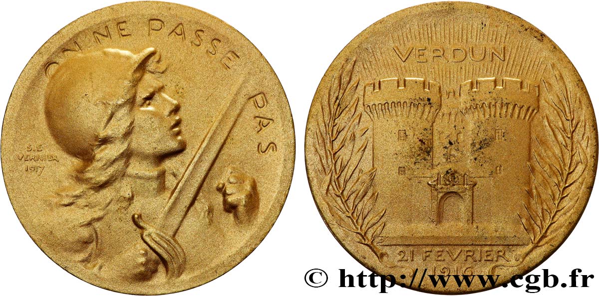 TERCERA REPUBLICA FRANCESA Médaille commémorative de la bataille de Verdun EBC