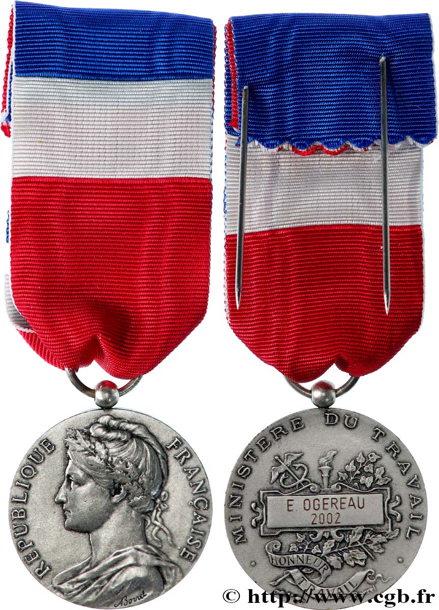 FUNFTE FRANZOSISCHE REPUBLIK Médaille d’honneur du Travail, Ministère du Travail fVZ