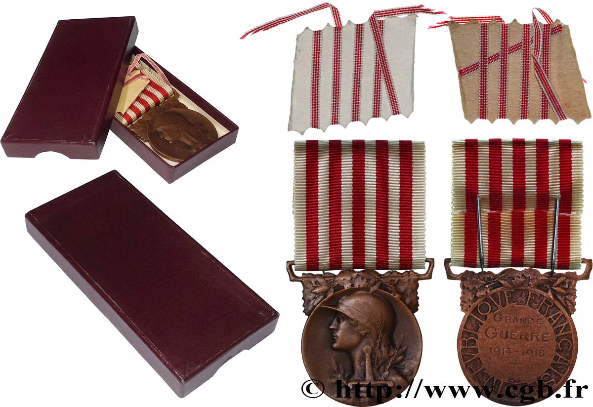 TROISIÈME RÉPUBLIQUE Médaille commémorative de la guerre 1914-1918 TTB+