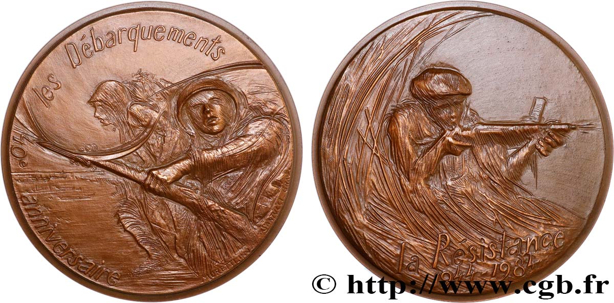 CINQUIÈME RÉPUBLIQUE Médaille, 40e anniversaire du débarquement SUP