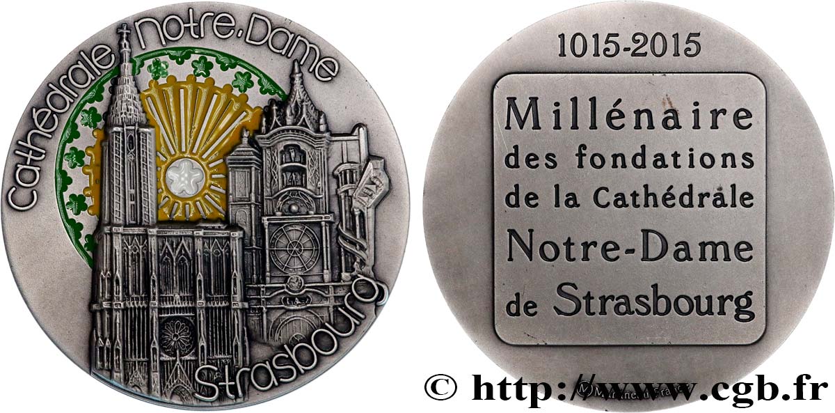 CINQUIÈME RÉPUBLIQUE Médaille, Millénaire des fondations de la Cathédrale Notre-Dame de Strasbourg SUP