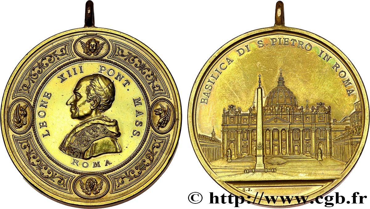 ITALIE - ÉTATS DE L ÉGLISE - LÉON XIII (Vincenzo Gioacchino Pecci) Médaille, Basilique Saint Pierre MBC