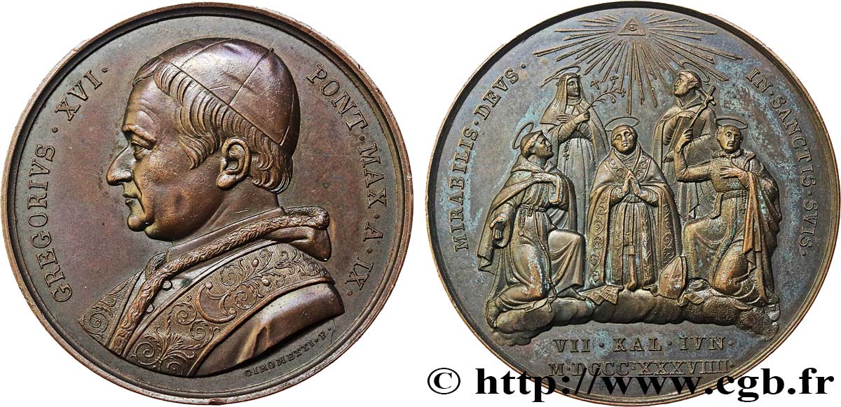 VATICAN - GRÉGOIRE XVI (Bartolomé Albert Cappellari) Médaille, Canonisations SPL
