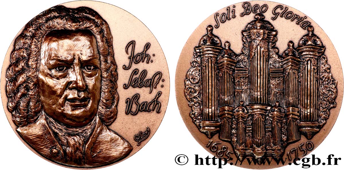 ARTISTES : GRAVEURS, PEINTRES, SCULPTEURS Médaille, Jean-Sébastien Bach SUP
