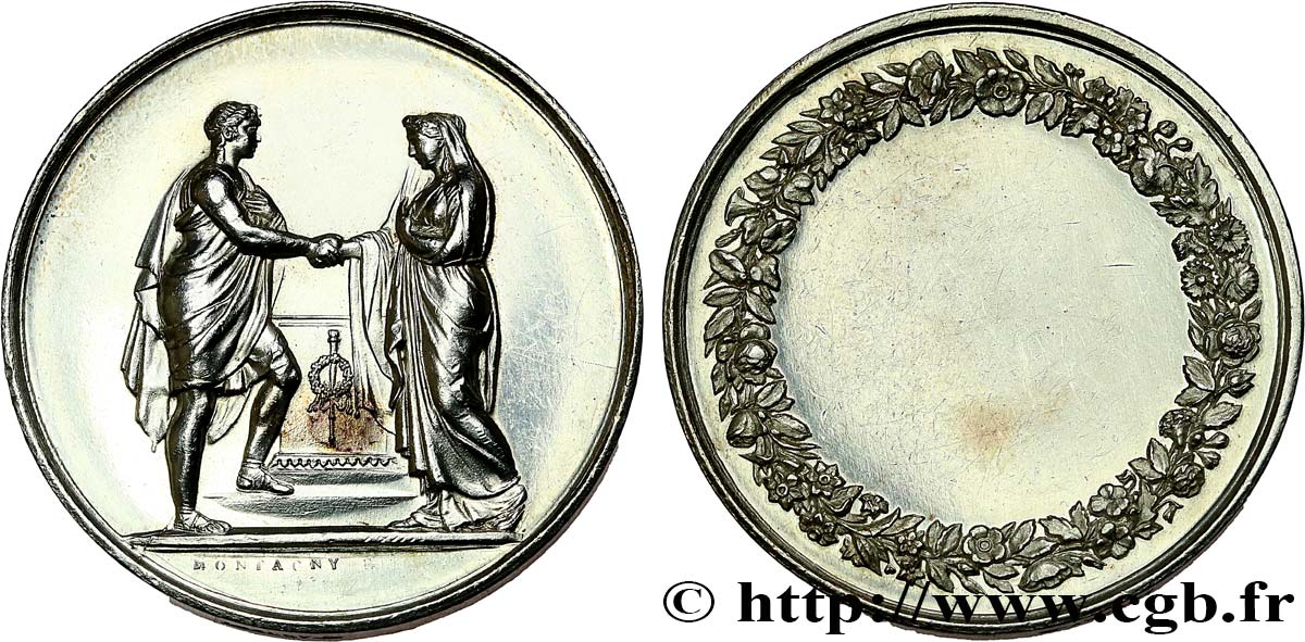 AMOUR ET MARIAGE Médaille de mariage, Couple antique TTB+