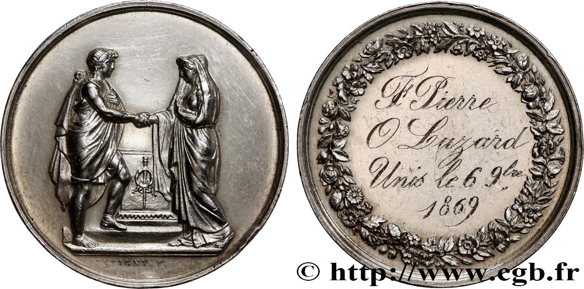 AMOUR ET MARIAGE Médaille de mariage, Couple antique AU